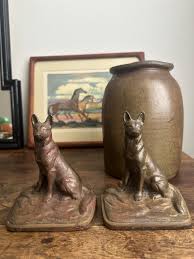 Antique Cast Iron Book Ends (german Shepherds) - Etsy