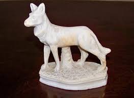 Lot - Vintage Soapstone Figure of German Shepherd on Base