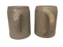 Lowenbrau 2-Lot Munich West Germany Stoneware Pottery Salt Glaze 0.5L Beer Mugs | eBay