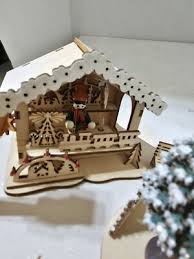 Vintage Wooden Music Box Christmas Wind Up Light Up Jingle ...