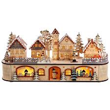 8.2" Musical Motion Christmas Village, 12 Warm LED Lights ...
