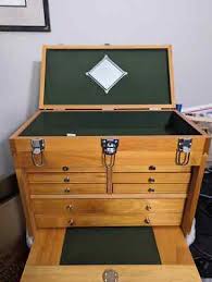 8 Drawer Machinist Wooden Tool Chest Wood Cabinet Box ...