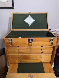 8 Drawer Machinist Wooden Tool Chest Wood Cabinet Box ...
