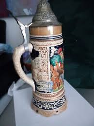 German Musical Stein. 11" Tall. Men And Women At Table Dribking And Man... | eBay