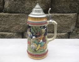 Vintage Thewalt German Beer Stein With Pewter Lid | Castle Scene & Coat of Arms | 7” Tall, Made in West Germany - Etsy