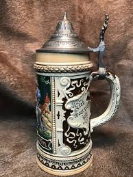 Vintage German Beer Stein With Pewter Lid.DieLindenwirtin #639.W/3D Image. WOW! | eBay