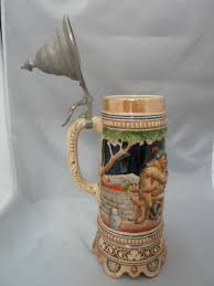 VINTAGE GERMAN MUSICAL BEER STEIN with Pewter Lid. Signed Approx. 13" TALL. | eBay Australia