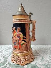 Vintage German Beer Stein Musical Lily Marleen Lador 1607 Pewter Lid Music Box | eBay