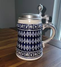 Rein Zinn Lidded Beer Stein Original Gerz Bavarian Flag ...