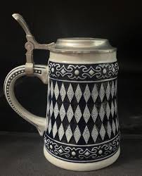 Gerz Beer Stein Blue And Gray Diamond & Bavarian Coat Of ...