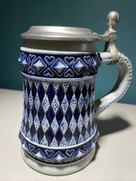 Vintage Corzelius Diamond Blue Ceramic Stein With Potsch 94 ...