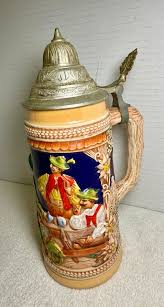 Large Vintage Handerbeit Gerzit Lidded Beer Stein ~ EXCELLENT CONDITION | eBay