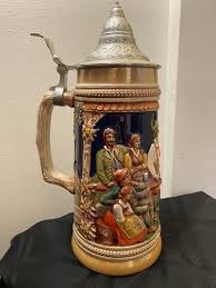 Vintage GERZ Lidded German Beer Stein 11” Beitanz Bleibtjung Und Scherz Das Herz | eBay