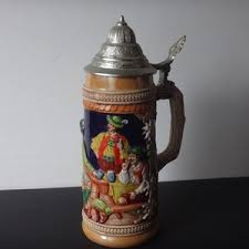 Vintage Stoneware Gerz W. Germany Hinged Lidded Beer Stein Raised Images Tavern - Etsy Australia