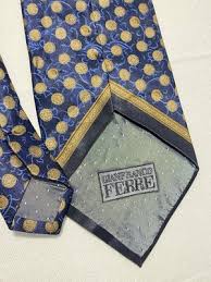 GIANFRANCO FERRE Luxury Blue Silk Men's Tie. Baroque Pattern ...