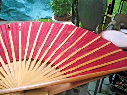VINTAGE JAPAN BAMBOO / SILK ACCORDIAN FAN 35'' TALL 5 FEET IN WIDTH | eBay