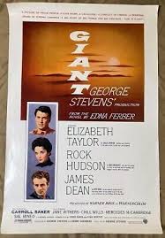 GIANT" MOVIE POSTER-ELIZABETH TAYLOR, ROCK HUDSON, JAMES ...