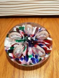 Paperweight Art Glass Gibson Stamped Signature Controlled ...