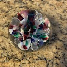 2000~Signed~GIBSON~Blown~ART GLASS~Paperweight~MULTICOLOR ...