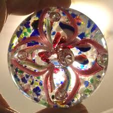Blown Glass Paperweight/murano?/venetian/floral Art Glass ...