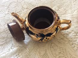 Vintage Gibson Staffordshire England Teapot Gold Lustreware ...