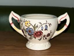 Vernon Kilns May Flowers Hand Painted Under Glaze USA Sugar ...