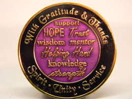 AA Sobriety Medallion - My Sponsor - Tri Plate Enameled Chip ...