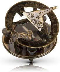 Vintage brass 3" sundial compass antique nautical ...