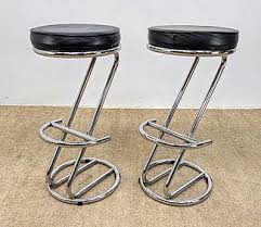 Pr Gilbert Rohde Style Z Stools. Chrome Modern Design B