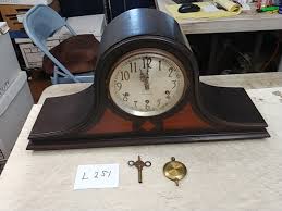 VINTAGE SETH THOMAS TAMBOUR WESTMINSTER CHIME CLOCK & KEY NO ...