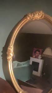 Oval Art Nouveau / Art Deco Beveled Mirror. Original Vintage ...