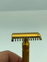 Vintage Gillette Gold Toned Double Edge Open Comb Safety ...