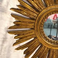 Petite Starburst Sunburst Gilded Wood Mirror, Germany circa ...