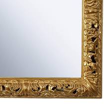 Gold Hand-Carved Wooden Mirror, Spain, 1970s | Chairish