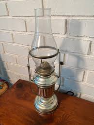 Antique Rare Ship Tilting Silver Toned Metal Oil Lamp With ...