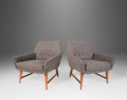 Set of Two (2) Restored Lounge Chairs After Gio Ponti Newly Upholstered and Set on an Angular Walnut Base, Italy, C. 1960's - Etsy