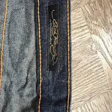 Ed Hardy | Jeans | Ed Hardy Dark Blue Jeans With Skull And Heart Design | Poshmark