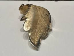 Vintage Giovanni Gold Tone Leaf Brooch: 1960s Fall Accessory ...