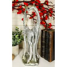 Large Silver Giraffe Heart Lovers Couple Statue 12.5"H ...