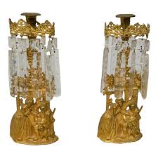 Pair of Mid 19th Century Gilt Metal Girandole Candlesticks ...