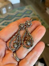Antique Silver/9k Gold Wires VICTORIAN Diamond Paste ...