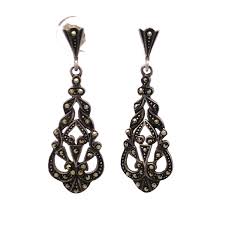 Designer SU 925 Sterling Silver Marcasite Art Deco Style ...