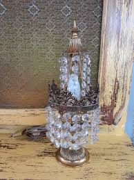 Reduced!crystal Brass Vintage Abat Jour Girandole Table Lamp,italian 50s Chandelier,candelabra,empire Style,swags, Beaded Sconce 1 E14 Bulb - Etsy Denmark