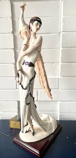 Giuseppe Armani Large Figurine Lady with Peacock Signed — WOBOH