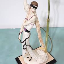 CAPODIMONTE Lamp Florence PORCELAIN Italy Table Mantel 36 ...