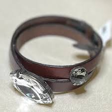 La Hola Brown Leather Wrap Bracelet With Crystals – Everett ...