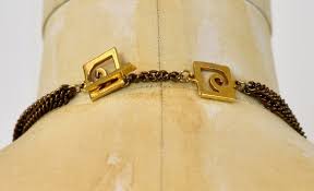 Vintage Pierre Cardin Purple Gold Tone Multi Strand Chain ...