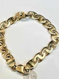 31.5g 14k Yellow Gold Heavy Thick Puffy Mariner Curb Link Bracelet - Etsy