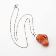 Carnelian Gemstone Pendant Necklace - Handcrafted Crystal ...