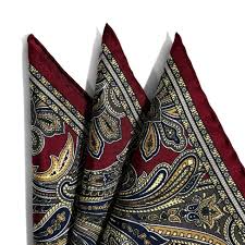Burgundy Paisley Silk Pocket Square – Potomac Tie Company